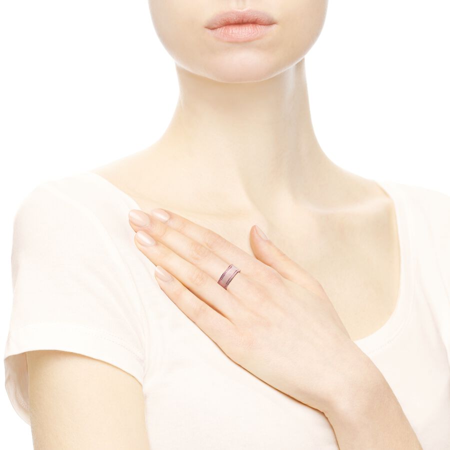 FINAL SALE - Hearts of PANDORA Ring, PANDORA Rose™, Cream Enamel & Clear CZ